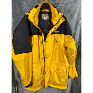 Woolrich Coat Men’s Work Jacket Rugged Outdoor Wear Yellow & Black Large